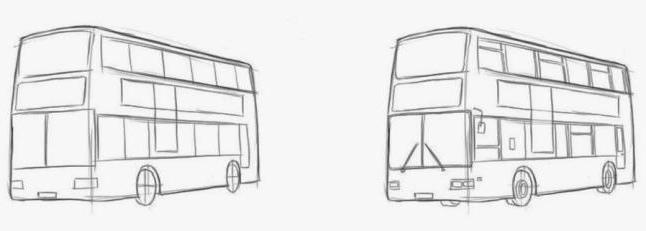 Hogyan rajzoljunk egy buszot: egyszerűen leírhatod a képeket